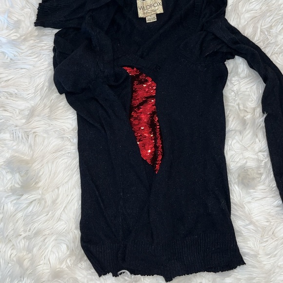 Wildfox White Label Red Sequins Heart ♥️ ~ in Black - Picture 14 of 15